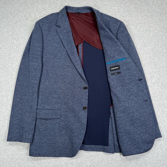 Bonobos Jetsetter Knit Blazer Sz 48L Navy Blue Standard Fit Lanificio Fortex EUC - Picture 1 of 15